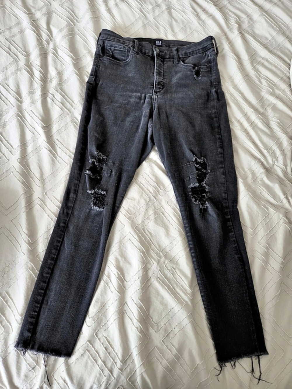 Gap Favorite Jegging Distressed Skinny Jeans in Black Waist 12